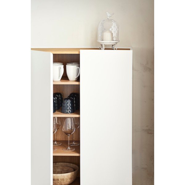 Biela vysoká komoda v dekore duba 95x120 cm Arista – Teulat-image-2
