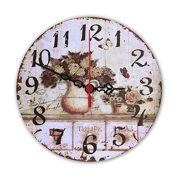 Nástenné hodiny Floral, 30 cm