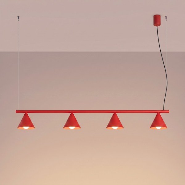 Červené oceľové závesné svietidlo Zylo – Sollux-image-2