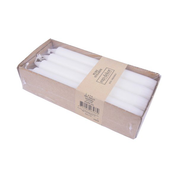 Súprava 8 bielych dlhých sviečok Ego Dekor ED, doba horenia 7 h-image-2