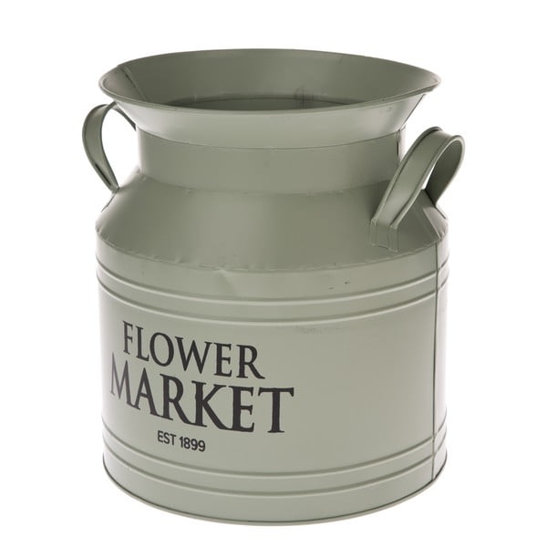 Zelený kovový kvetináč Dakls Flower Market, ø 20 cm