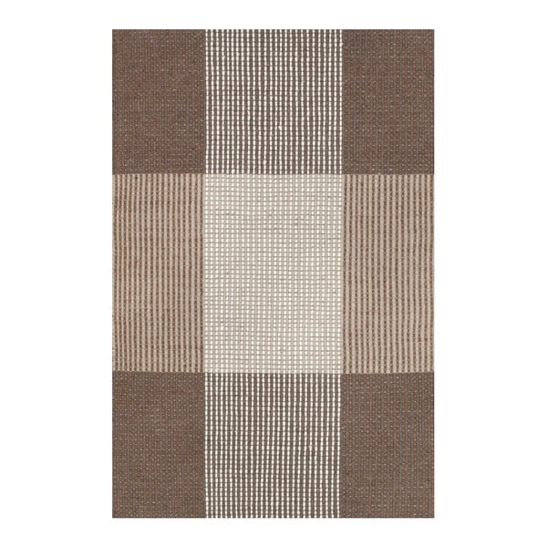 Hnedý ručne tkaný vlnený koberec Linie Design Bologna, 50 × 80 cm