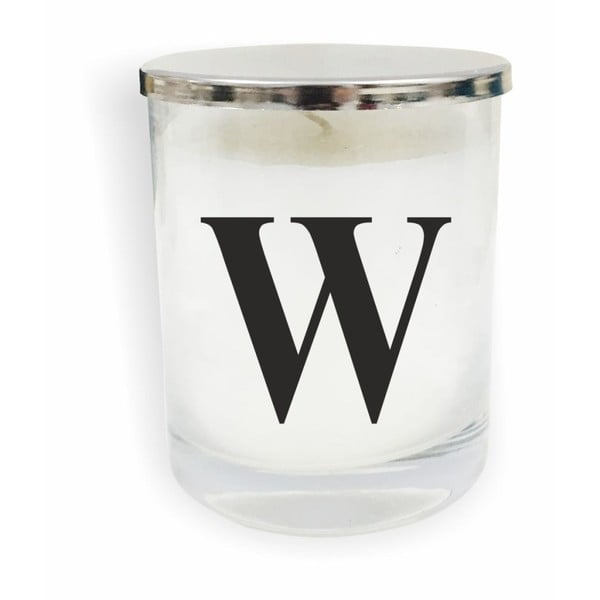 Bielo-čierna sviečka North Carolina Scandinavian Home Decors Monogram Glass Candle W