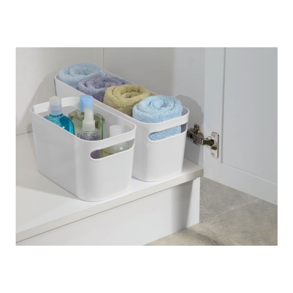 Biely úložný kôš iDesign Una, 25,5 × 15,5 cm-image-1