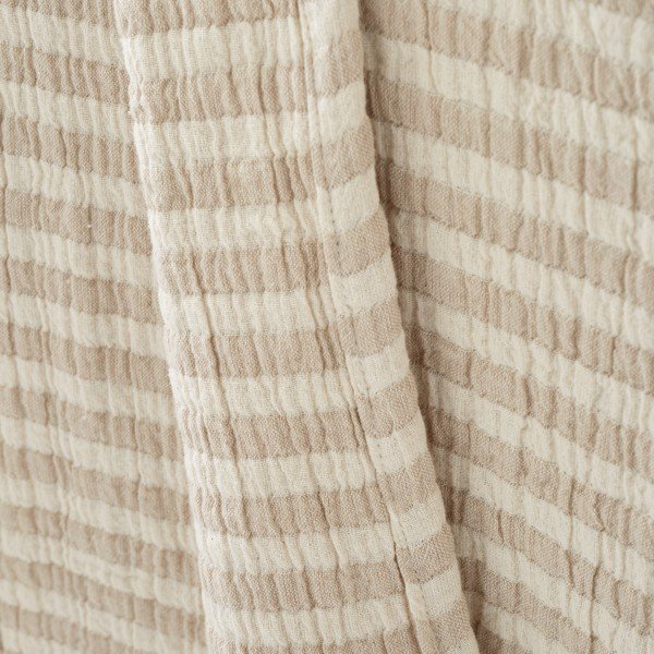 Bavlnená deka v prírodnej farbe 150x200 cm Cotton Muslin Stripe – Bianca-image-3