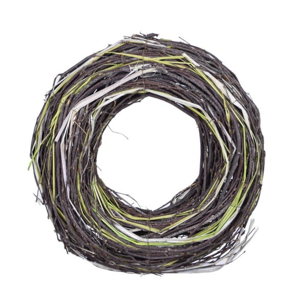 Okrúhly dekoratívny veniec z prútia a sušenej trávy Ego Dekor, ⌀ 30 cm