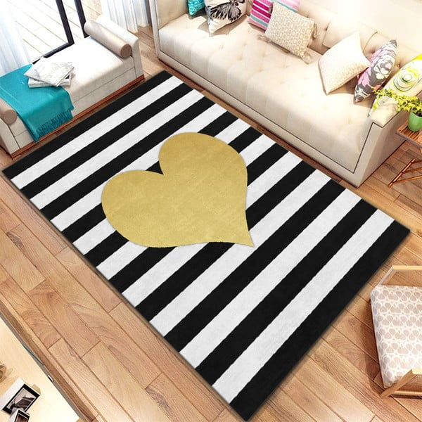 Koberec Homefesto Digital Carpets Heart Amarillo, 100 x 140 cm