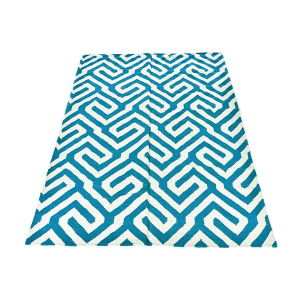 Vlnený koberec Geometry Modern Turquoise, 160x230 cm
