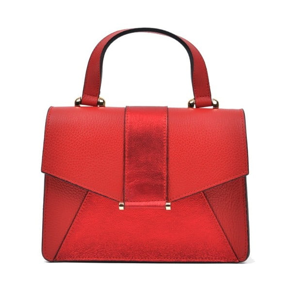 Červená kožená kabelka Anna Luchini Milian