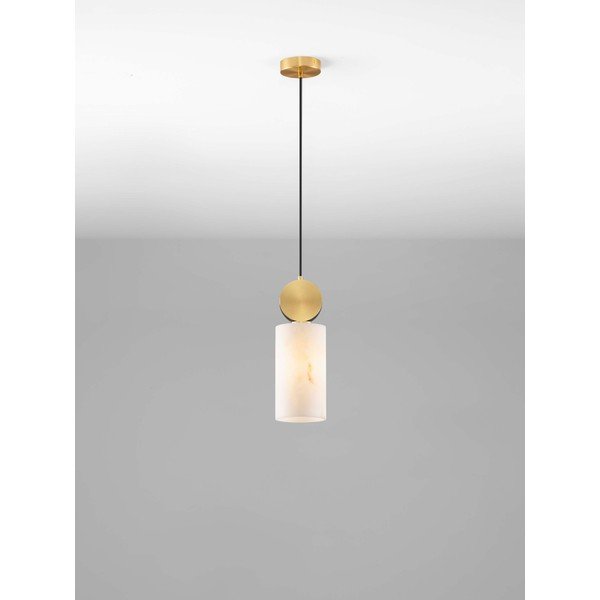 Krémovobiele/v mosadznej farbe závesné svietidlo v dekore kameňa ø 12 cm Maru – Nova Luce-image-4