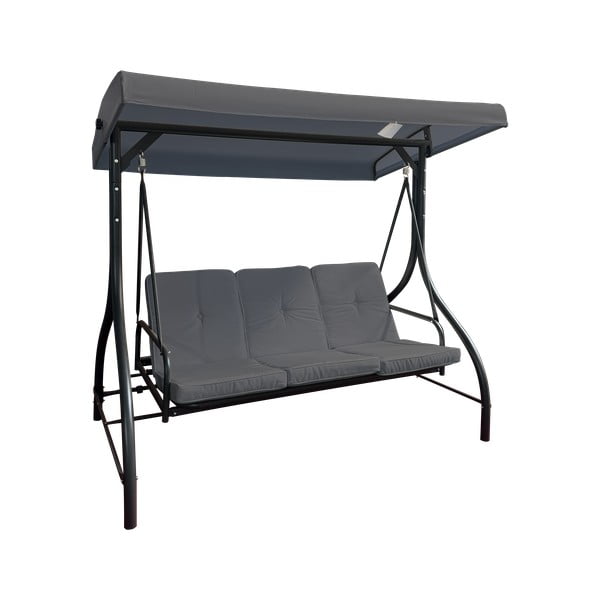 Sivá kovová záhradná hojdačka Paris – Rojaplast-image-2