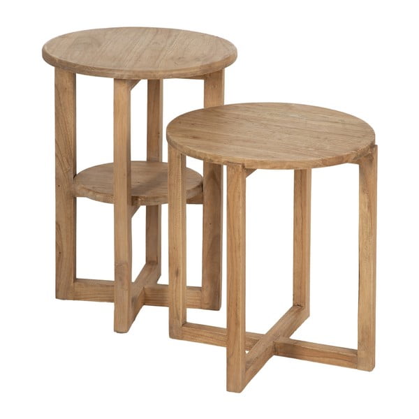 Okrúhly odkladací stolík z masívu mindi ø 40 cm Dala – Ixia-image-2