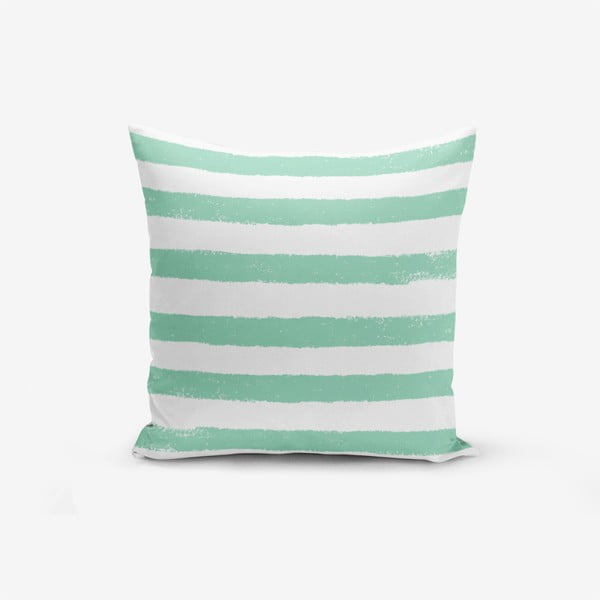 Obliečka na vankúš s prímesou bavlny Minimalist Cushion Covers Su Green Striped Modern, 45 × 45 cm