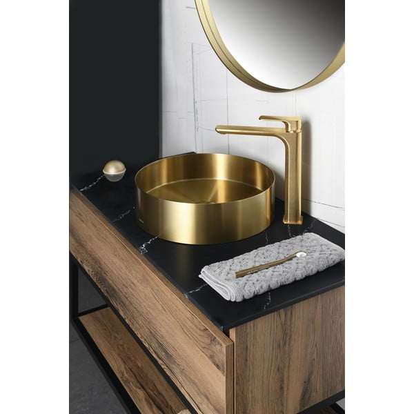 Stojančeková umývadlová batéria v zlatej farbe Spy – Sapho-image-3