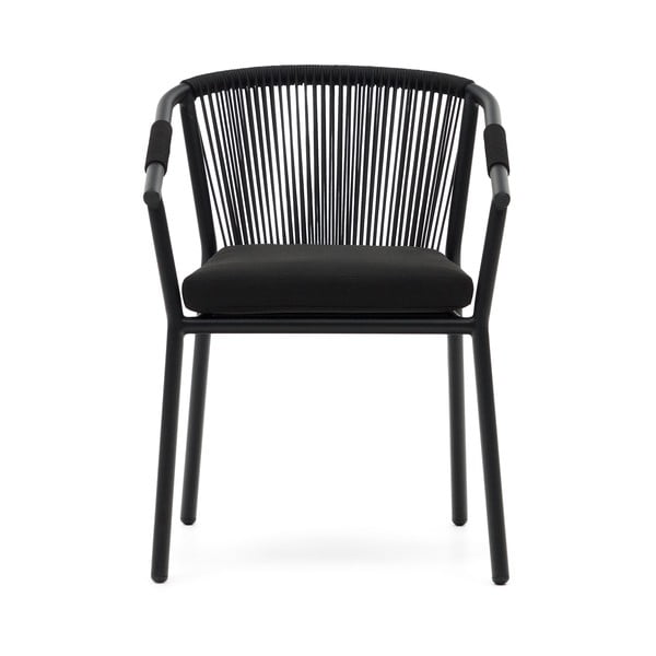 Čierna kovová záhradná stolička Xelida - Kave Home-image-1