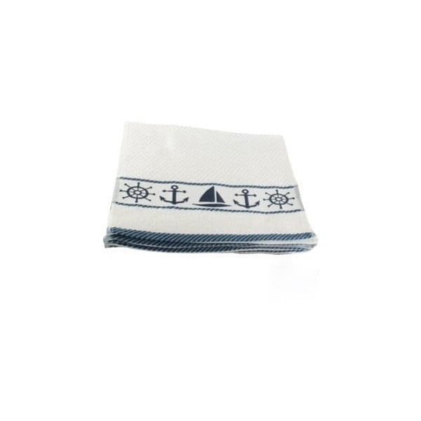 Sada 6 bielo-modrých uterákov Marina, 30 × 50 cm