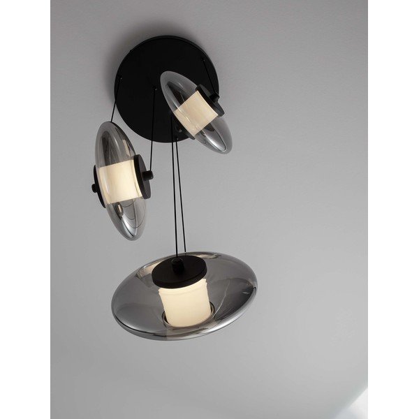 Matne čierne sklenené LED závesné svietidlo so stmievačom ø 35 cm Ballet – Nova Luce-image-2