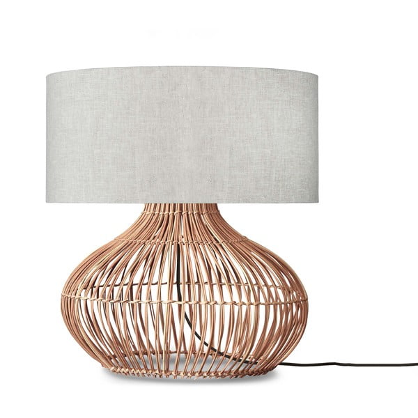 Stolová lampa s textilným tienidlom v krémovo-prírodnej farbe (výška 60 cm) Kalahari – Good&amp;Mojo