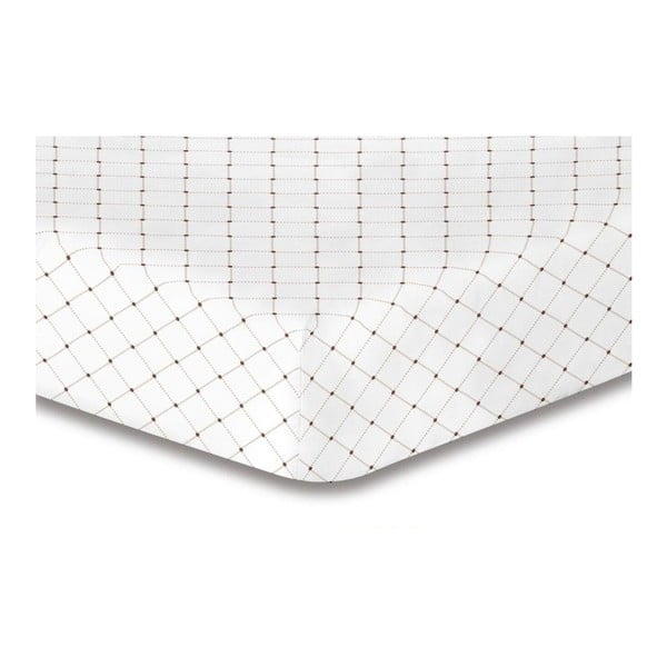 Biela elastická plachta so vzorom DecoKing Hypnosis Calluna, 120 × 200 cm