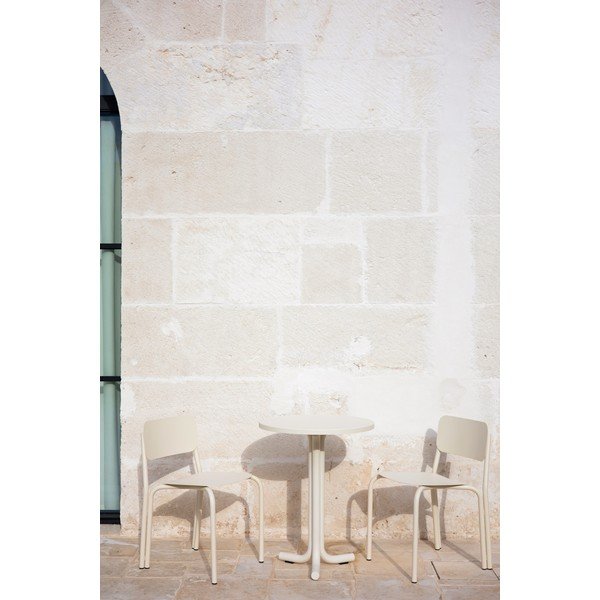 Béžová kovová záhradná stolička Kei – noo.ma-image-4