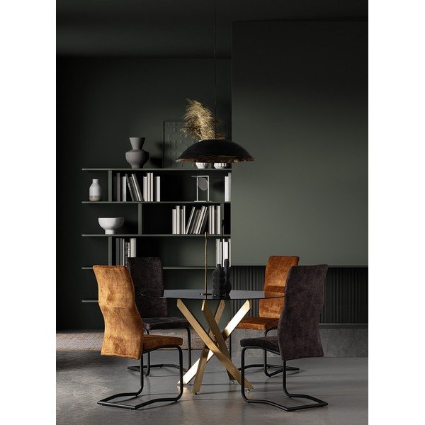 Čalúnená jedálenská stolička v horčicovej farbe Thelma – Bizzotto-image-1