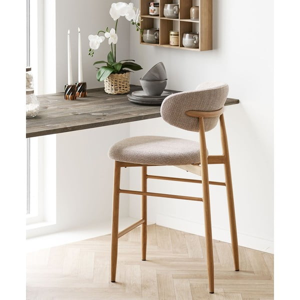 Béžová/v prírodnej farbe čalúnená barová stolička (výška sedadla 65 cm) Levanto – House Nordic-image-1