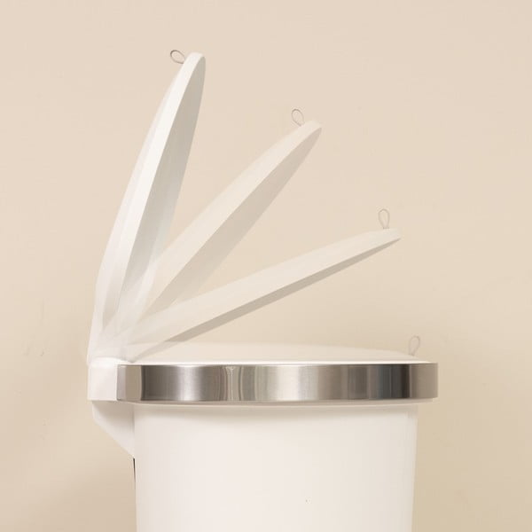 Biely nášľapný plastový odpadkový kôš 50 l – Addis-image-3