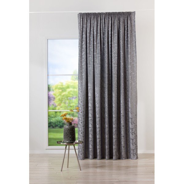 Sivý záves zo žakára 210x245 cm Glory – Mendola Fabrics-image-1