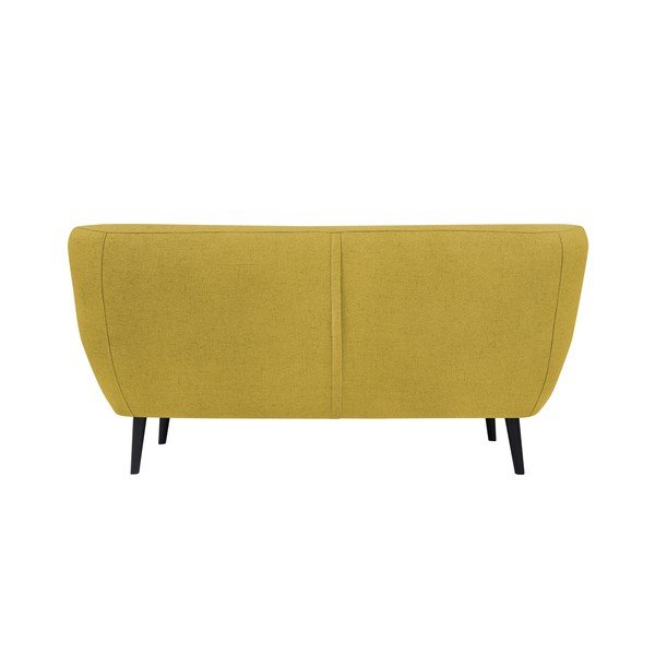Žltá dvojmiestna pohovka s hnedými nohami Mazzini Sofas Piemont-image-3