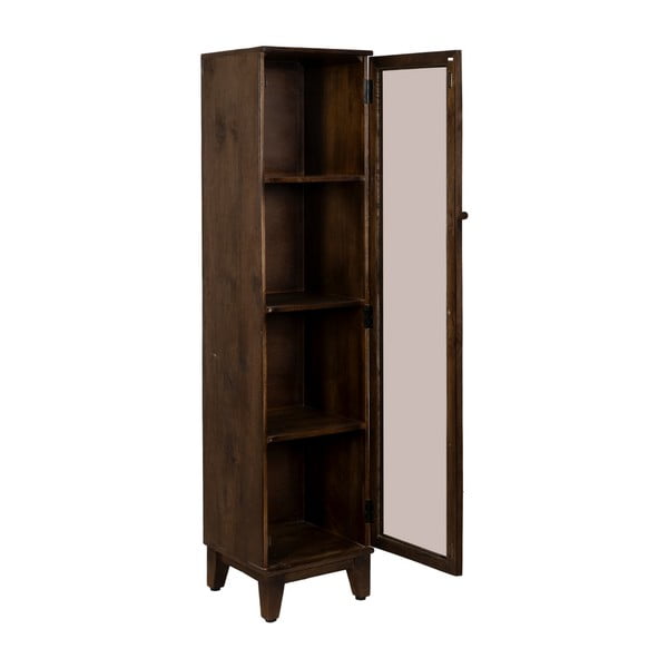 Hnedá vitrína z mangového dreva 40x180x40 cm Ravi – Ixia-image-2