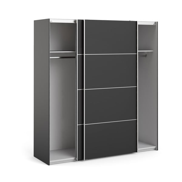 Čierna šatníková skriňa Tvilum Verona, 182 x 202 cm-image-4