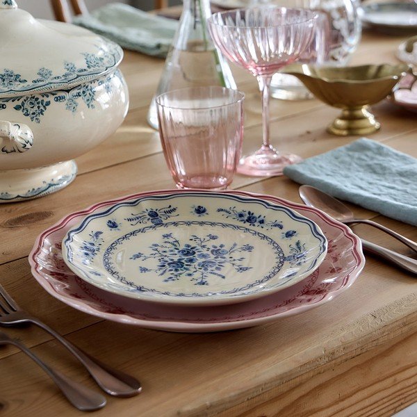 Modrý/béžový dezertný kameninový tanier ø 21 cm Vila – Costa Nova-image-4