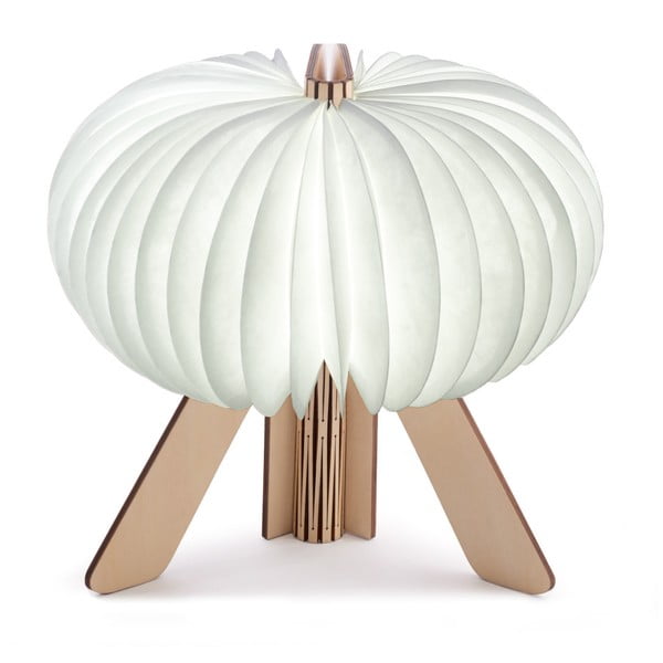 Hnedo-biela skladacia stolová lampa Gingko Space Maple