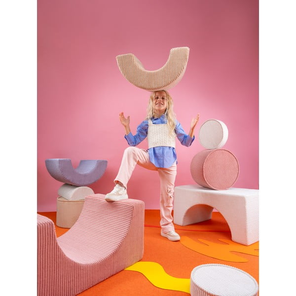 Ružové menčestrové penové ihrisko 75x49x37 cm Rainbow Montessori – Wigiwama-image-4