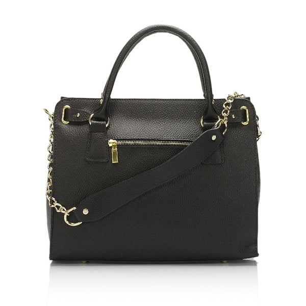 Čierna kožená kabelka Giulia Massari Clementine-image-2