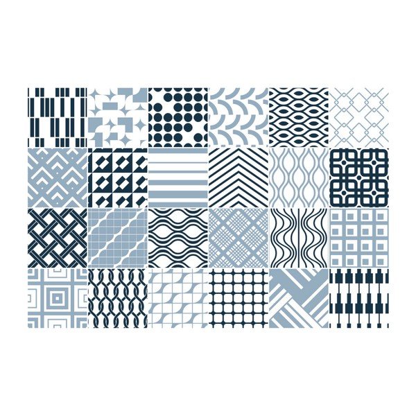 Sada 24 nástenných samolepiek Ambiance Wall Decal Scandinavian Tiles Kiev, 10 × 10 cm-image-2