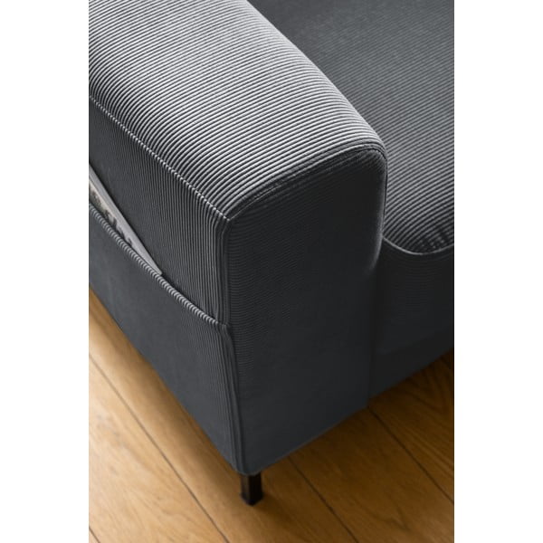 Tmavosivé menčestrové kreslo Lofty Lilly – Miuform-image-4