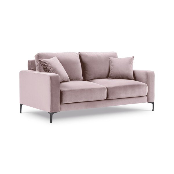 Ružová zamatová pohovka Kooko Home Harmony, 158 cm-image-2