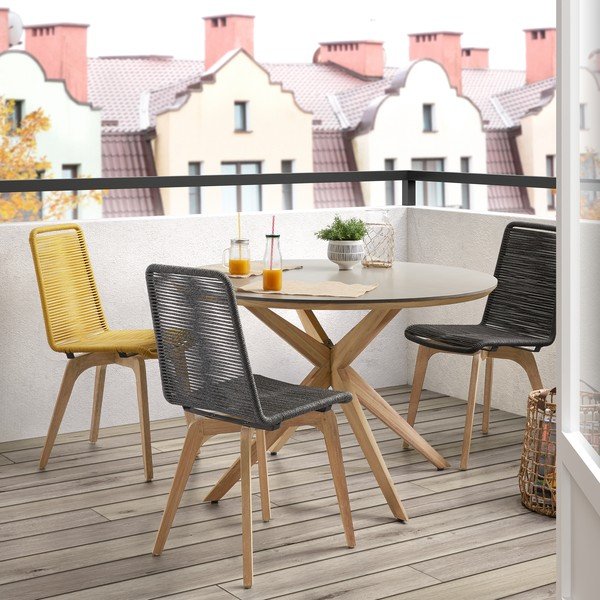 Jedálenský stôl so svetlosivou doskou Kave Home Glow, ⌀ 120 cm-image-3