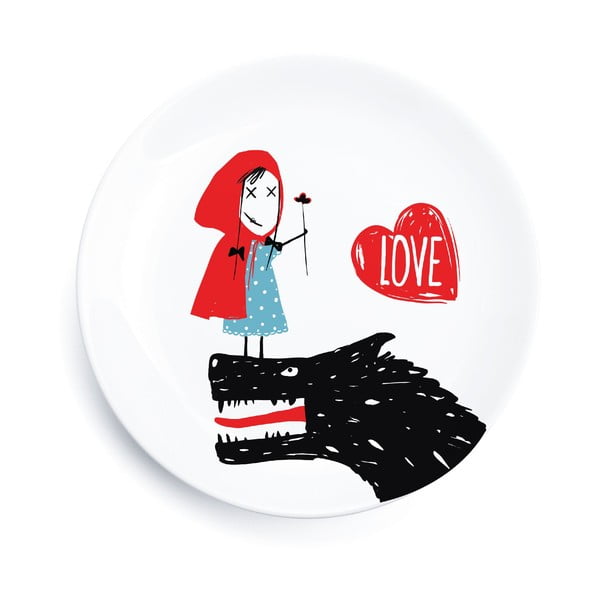 Porcelánový tanier We Love Home Little Red Love, 25 cm