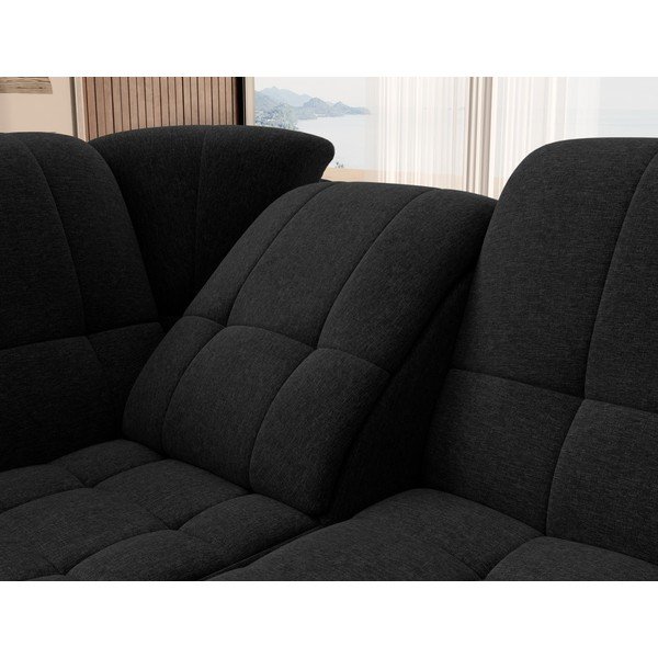 Čierna rozkladacia/s úložným priestorom rohová pohovka (ľavý roh/do L) Sado – ELTAP-image-1