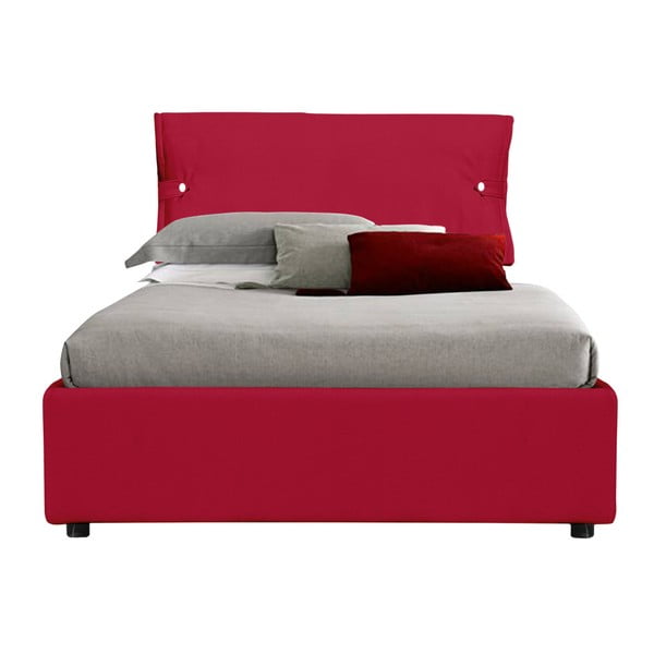 Červená jednolôžková posteľ s úložným priestorom 13Casa Feeling, 90 × 190 cm