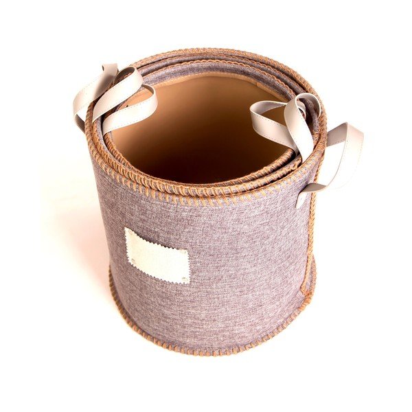 Sada 3 guľatých košíkov Denim-image-2