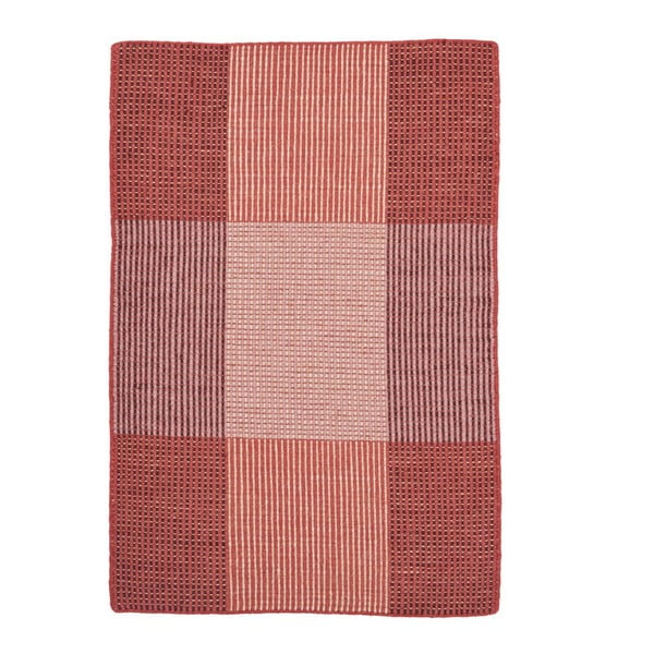Červený ručne tkaný vlnený koberec Linie Design Bologna, 50 × 80 cm