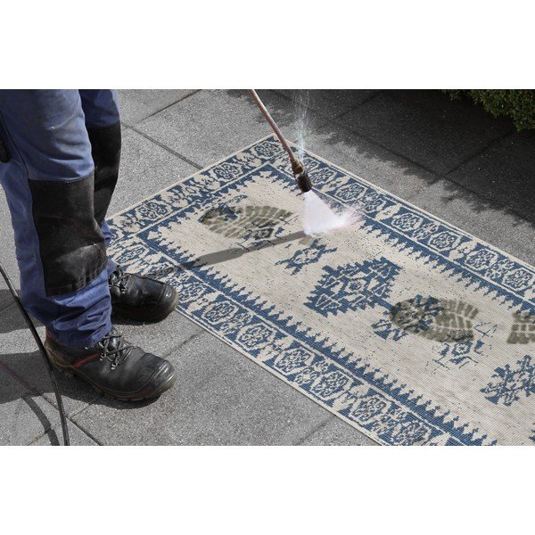 Modro-krémový vonkajší koberec NORTHRUGS Duque, 80 x 250 cm-image-3