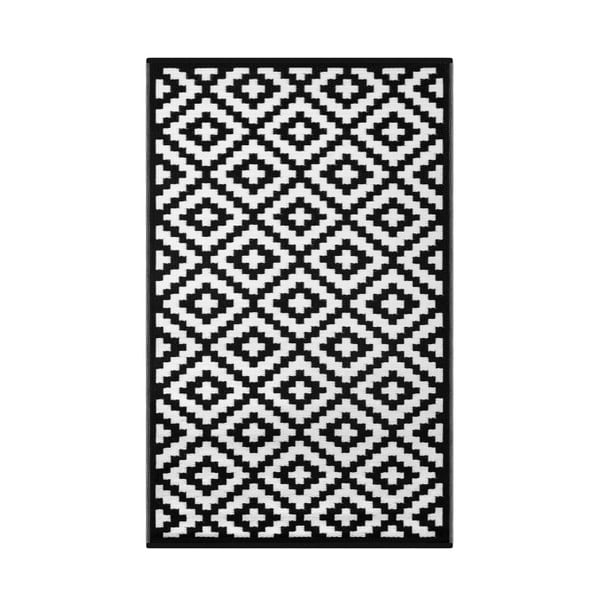 Čierno-biely obojstranný vonkajší koberec Green Decore Gahna, 120 × 180 cm