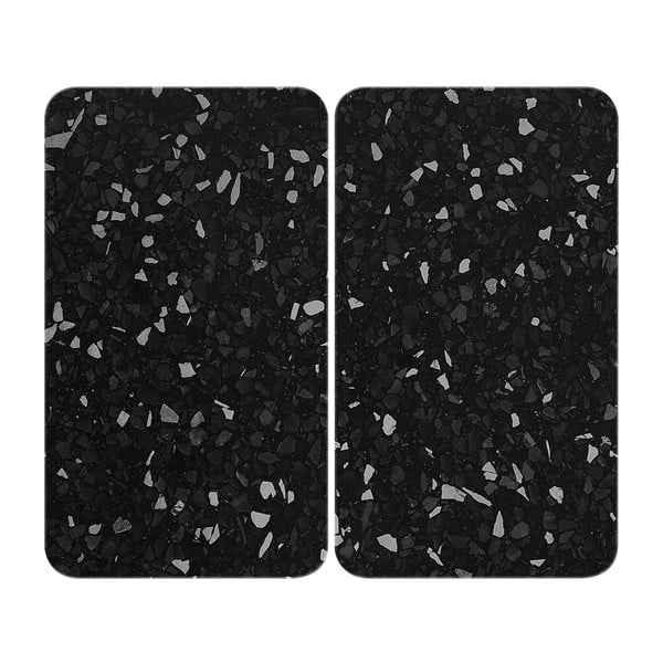 Súprava 2 čiernych sklenených krytov na sporák Wenko Universal