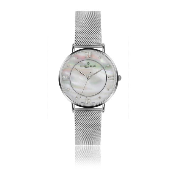 Dámske hodinky s remienkom z antikoro ocele v striebornej farbe Frederic Graff Silver Liskamm