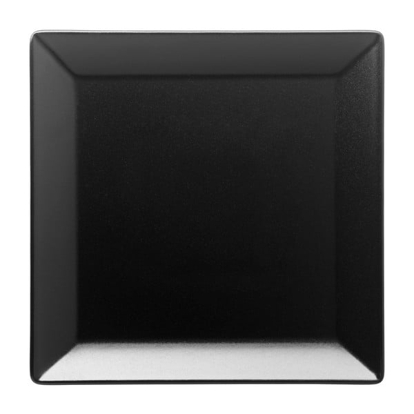 Sada 6 matných čiernych tanierov Manhattan City Matt, 26 × 26 cm