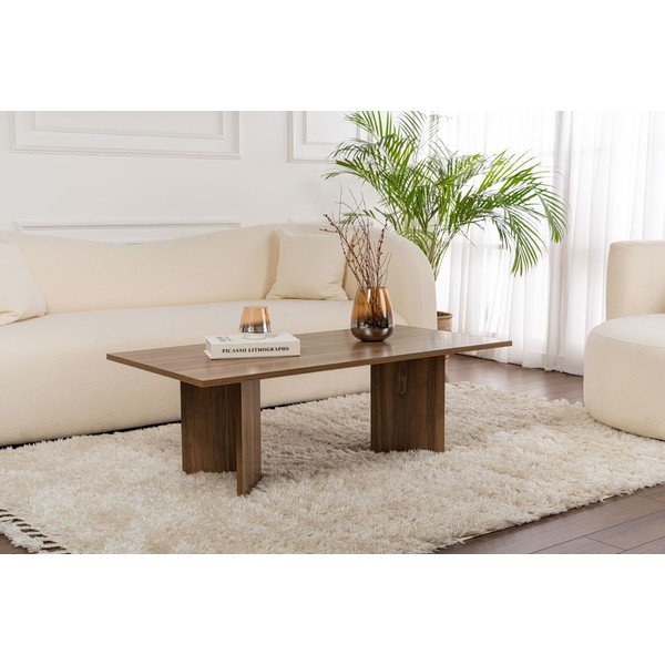 Tmavohnedý konferenčný stolík v dekore orecha 60x119 cm Sabin – Kalune Design-image-1